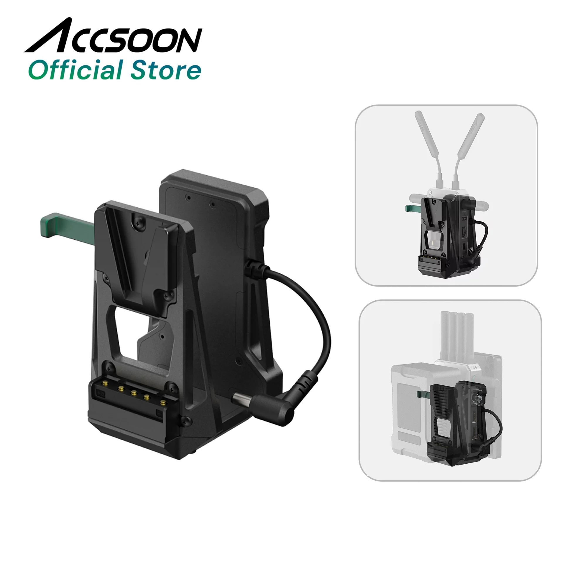 V Mount Battery - อะแดปเตอร์ Accsoon V-Lock สำหรับแบตเตอรี่ V-Lock ไปยังระบบส่งสัญญาณวิดีโอ