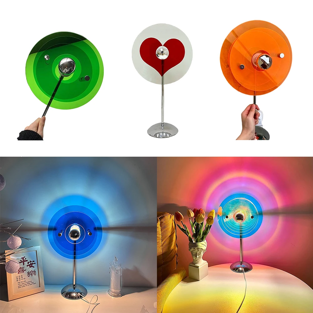 Photography Lighting No Shadows - โคมไฟตั้งโต๊ะ USB รักโรแมนติกโปรเจคเตอร์โคมไฟพร้อมสวิตช์เปิด/ปิดเงาโคมไฟตั้งโต๊ะสําหรับการถ่ายภาพบ้านห้องนอนพรรคตกแต่ง