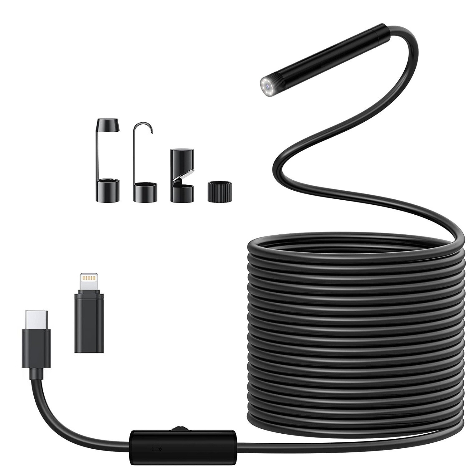 Macro Photography Led Lighting - กล้องเอนโดสโคปอุตสาหกรรมเลนส์ 8 มม., Borescope 1920p พร้อมไฟ