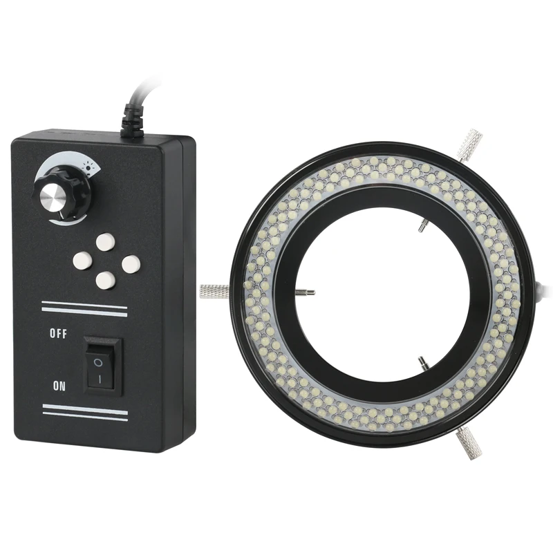 Macro Photography Led Lighting - อุตสาหกรรมสี่โซนสี่ล้อไดรฟ์ความสว่างอิสระปรับ 144 64 LED แหวนโคมไฟสําหรับกล้องจุลทรรศน์สเตอริโอกล้อง