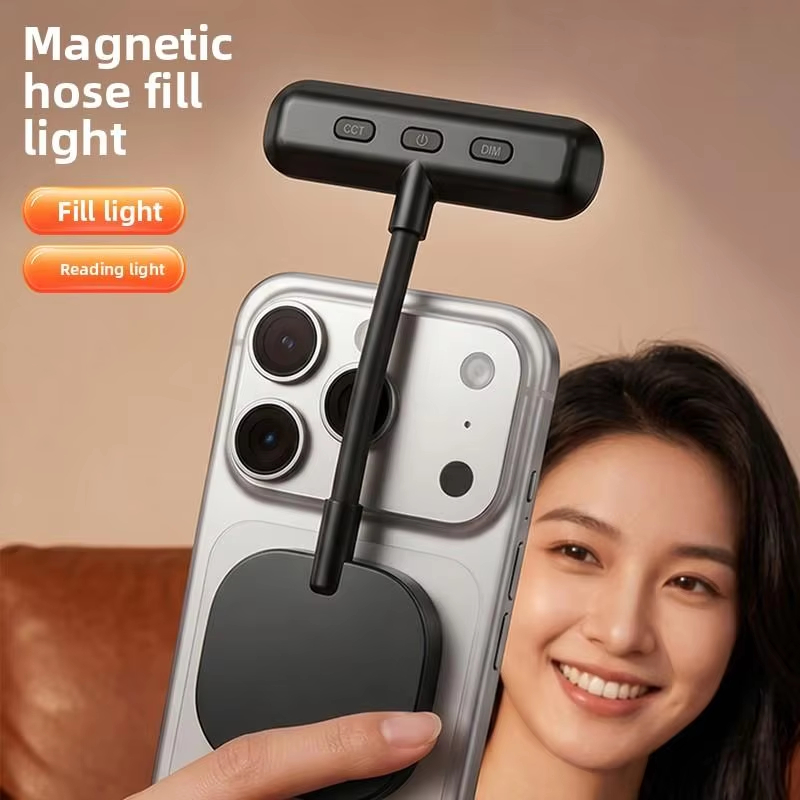 Photography Lighting Video - ไฟเติมโทรศัพท์มือถือแบบแม่เหล็ก, ไฟเสริมความงามขนาดเล็กพกพา 3 สี สำหรับถ่ายภาพ วิดีโอ