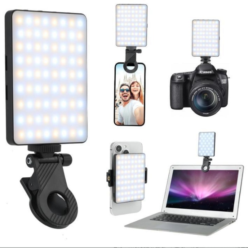 Photography Lighting Video - ไฟเซลฟี่ LED แบบชาร์จได้ 1 ชิ้น, ไฟปรับความสว่างได้