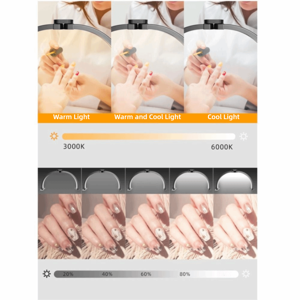 โคมไฟอบเล็บรูปครึ่งวงกลมปรับคว - Photography Lighting No Shadows บทวิจารณ์และราคา