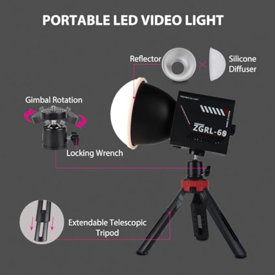 ไฟวิดีโอ LED COB 60W แบบพกพาพร - Photography Lighting Video บทวิจารณ์และราคา