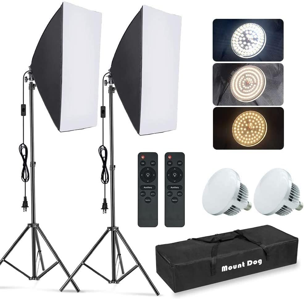 ชุดไฟสตูดิโอซอฟต์บ็อกซ์สำหรับถ - Photography Lighting Portrait บทวิจารณ์และราคา